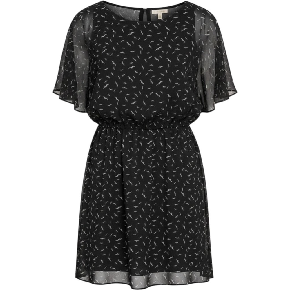 One Clothing Black Bird Flutter Sleeve Chiffon Dress XL Whimsigoth Academia